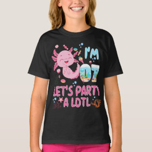 7. Ich bin 7 Geburtstag Mädchen Axolotl Lover Gesc T-Shirt