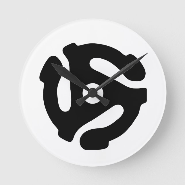 7 inch 45 rpm vinyl adapter insert spindle spider runde wanduhr (Vorderseite)