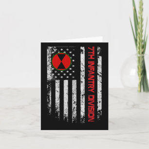 7. Infanterieabteilung Vintage US-Flagge Militär V Karte
