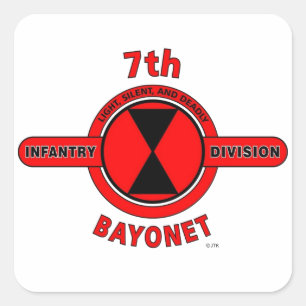 7. INFANTERIEDIVISION "BAJONETT-ABTEILUNG " QUADRATISCHER AUFKLEBER
