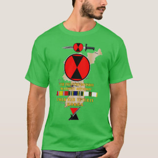 7. Infantry Div w DUI 7th Bayonet w Map w KOREA C T-Shirt