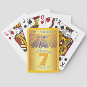 7 Jahr Golden Ray 12 Schritt INDIVIDUELLER NAME Spielkarten