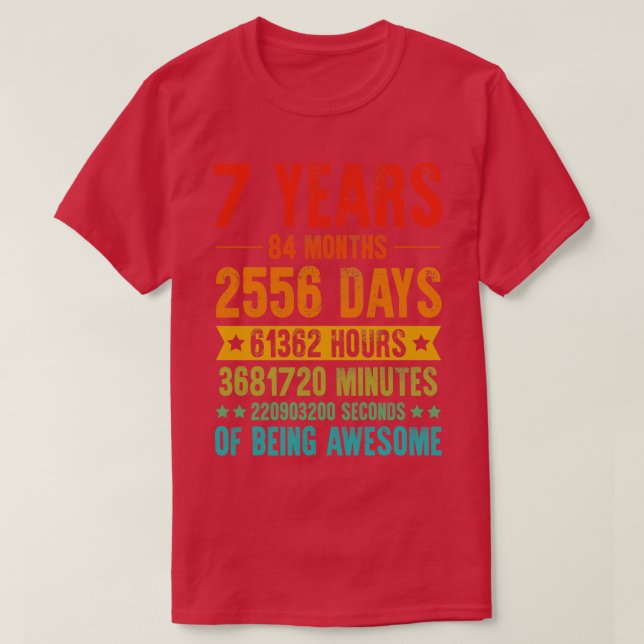 7 Jahre 84 Monate Phantastisch sein 3 T-Shirt (Design vorne)