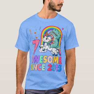 7 Jahre alt 7. Geburtstag Dinosaurier Riding Unico T-Shirt