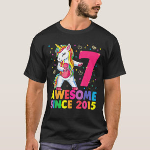 7 Jahre alt Einhorn Blüte 7. Geburtstagskarte Uni T-Shirt