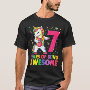 7 Jahre alt Einhorn Blüte 7. Geburtstagskarte Uni T-Shirt