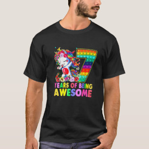 7 Jahre alt Einhorn Dabbing 7th Birthday Girl Unic T-Shirt