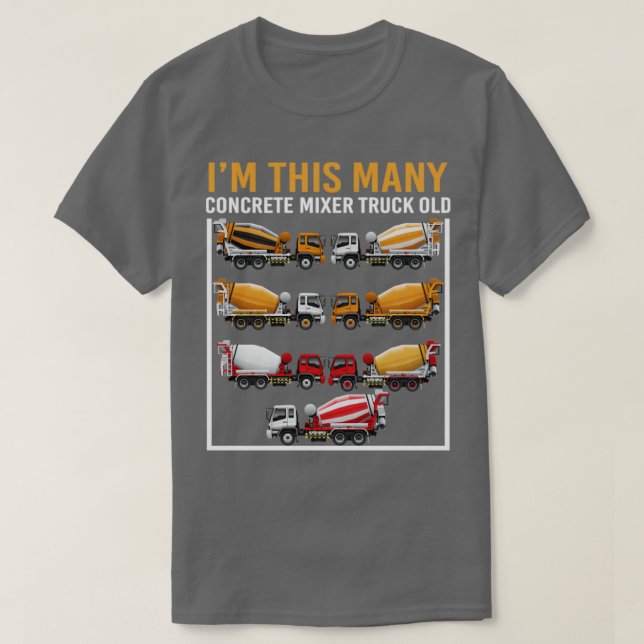 7 Jahre alt Im so vielen Betonmischwagen 7th B T-Shirt (Design vorne)