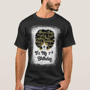 7 Jahre alt Leopard Melanin Girl Es ist mein Gebur T-Shirt