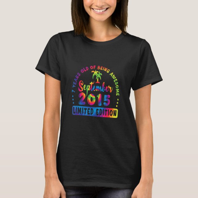 7 Jahre alt Phantastisch im September 2015 Gefärbt T-Shirt (Vorderseite)