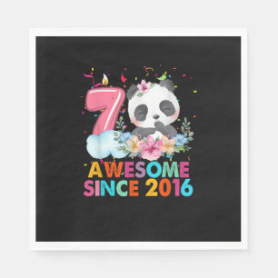 7 Jahre alte Erstaunlich seit 2016 Panda 7. Geburt Serviette