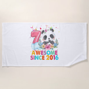 7 Jahre alte Erstaunlich seit 2016 Panda 7. Geburt Strandtuch