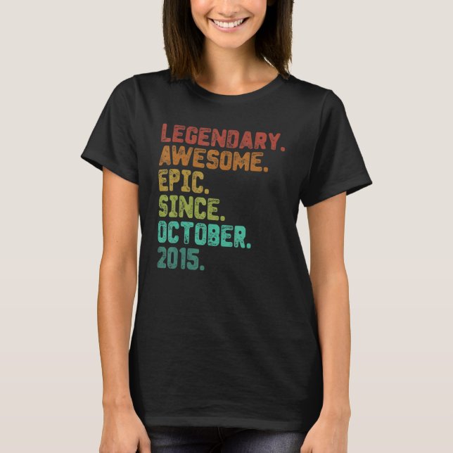 7 Jahre alte Legende Seit Oktober 2015 7. Geburtst T-Shirt (Vorderseite)