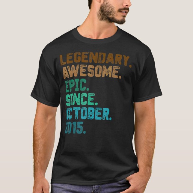7 Jahre alte Legende Seit Oktober 2015 7. Geburtst T-Shirt (Vorderseite)
