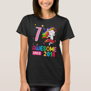 7 Jahre Alte Mädchen Teens Unicorn 7. Geburtstag T-Shirt