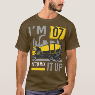 7 Jahre alte Zeit zum Mischen it Betonmischwagen 7 T-Shirt