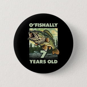 7 Jahre alter Fischer O'fishalle 7 Fischerei 7. Ge Button