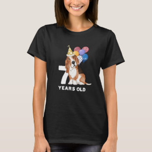 7 Jahre alter Liebe Hund Basset Hound Biker T-Shirt