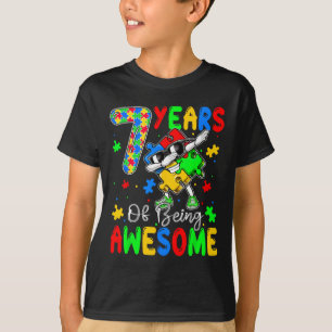 7 Jahre Au-some 7 Jahre alt Autismuserkennung T-Shirt