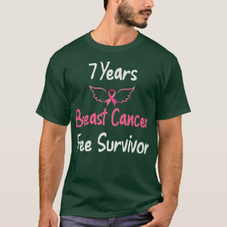 7 Jahre Brustkrebs frei rosa Brustkrebs T-Shirt