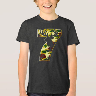 7 Jahre Camouflage-Jagd auf Hirsche Tri-Blend Shirt