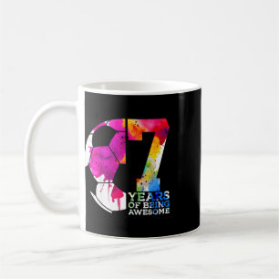 7 Jahre großartig sein Fußball 7. Geburtstag Kaffeetasse