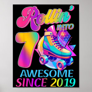 7 Jahre großartig seit 2019 Hockey-Themen-Geburtst Poster