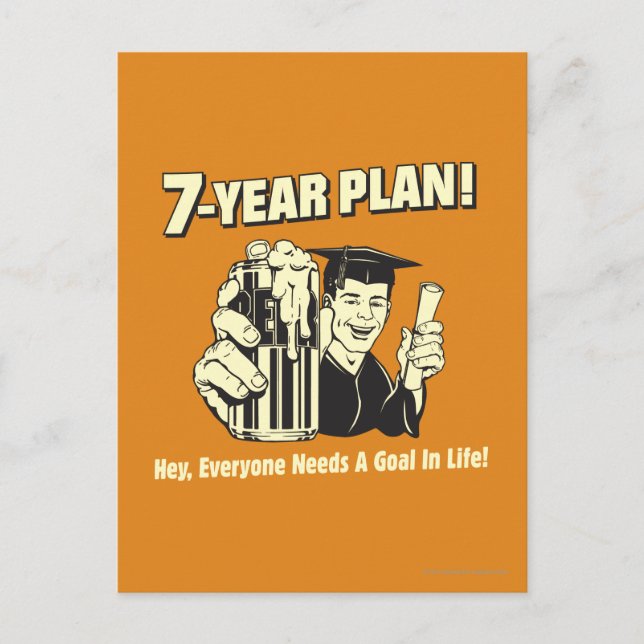 7 Jahre Plan: Jeder braucht ein Ziel Postkarte (Vorderseite)