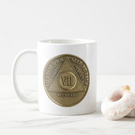 7 Jahre Sober Medallion Coin Happy Anniversary Kaffeetasse