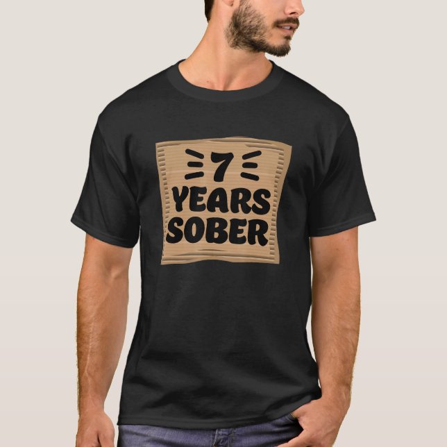 7 Jahre Sober Sobriety Zeichen Soberversary Women  T-Shirt (Vorderseite)