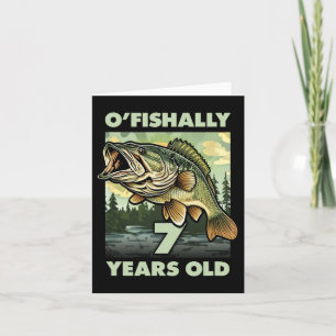 7-jähriger Fischer O'fishally 7 Fischen 7. Geburts Karte