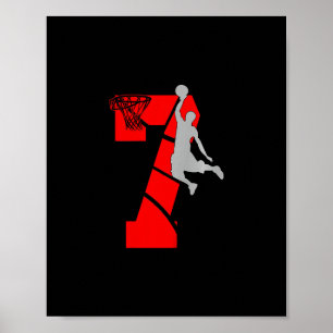 7-jähriges 7. Sketll-Geburtstagsfeierthema Jungen Poster