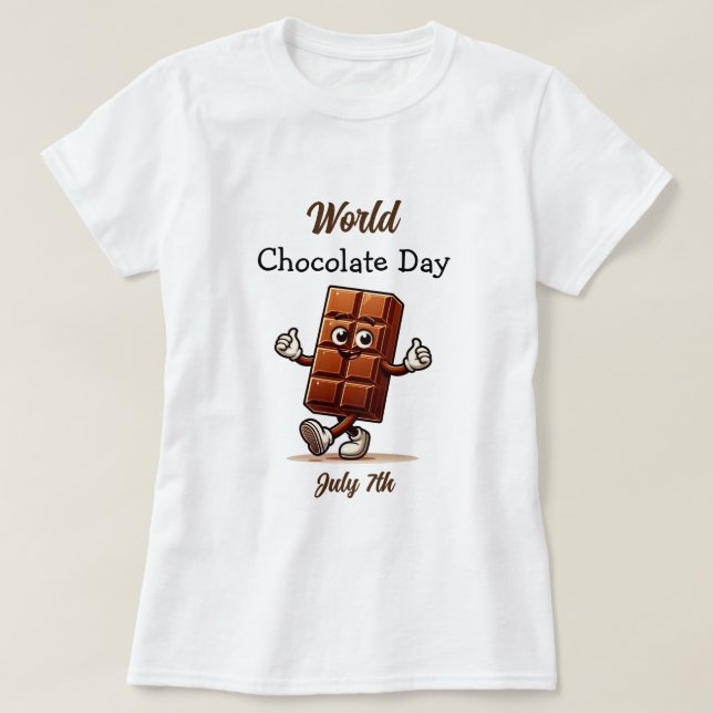 7. Juli ist Weltschokoladetag T-Shirt (Design vorne)