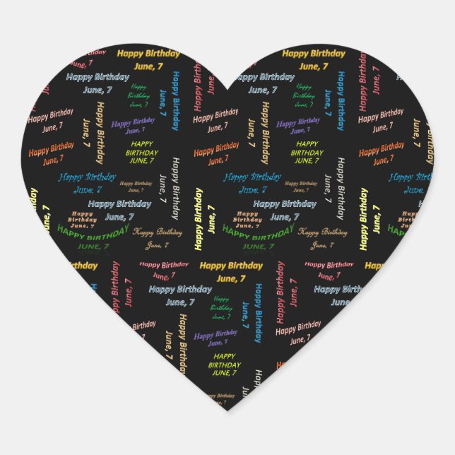 7. Juni Herz-Aufkleber (Vorderseite)