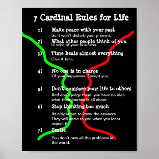 7 Kardinal Regeln für LIFE Poster