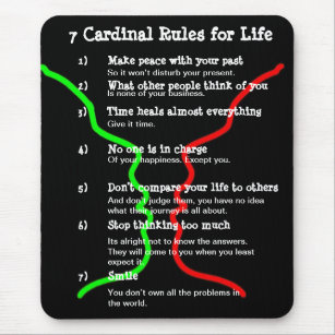 7 Kardinals-Regeln für das LEBEN Mousepad