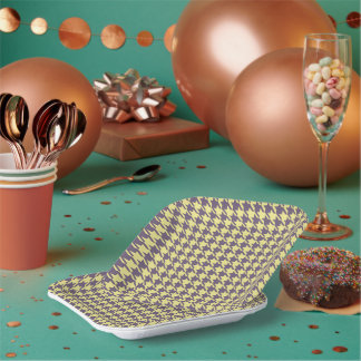 7" karierte quadratische Papierplatten Pappteller