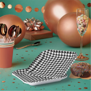 7" karierte quadratische Papierplatten Pappteller