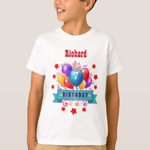 7. Kindergeburtstag-festliche bunte Ballone B10DZ T-Shirt