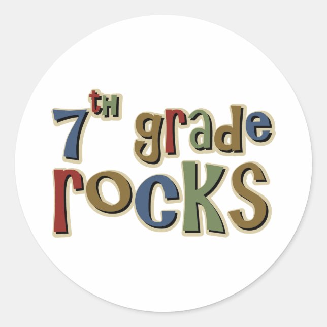7. Klasse Rocks Siebter Runder Aufkleber (Vorderseite)