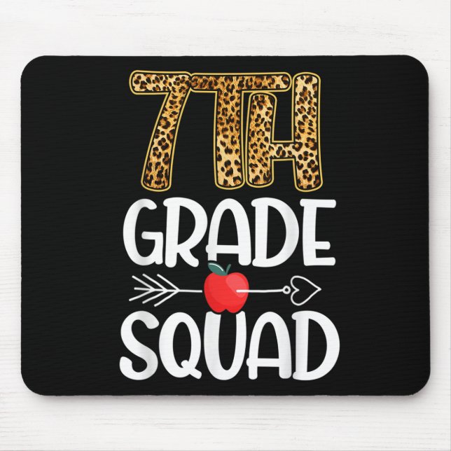7. Klasse Squad Leopard Themen Geschenk Siebte Kla Mousepad (Vorne)