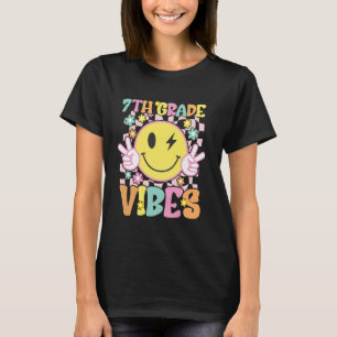 7. Klasse Vibes Smiley Gesicht Zurück zur Schule L T-Shirt