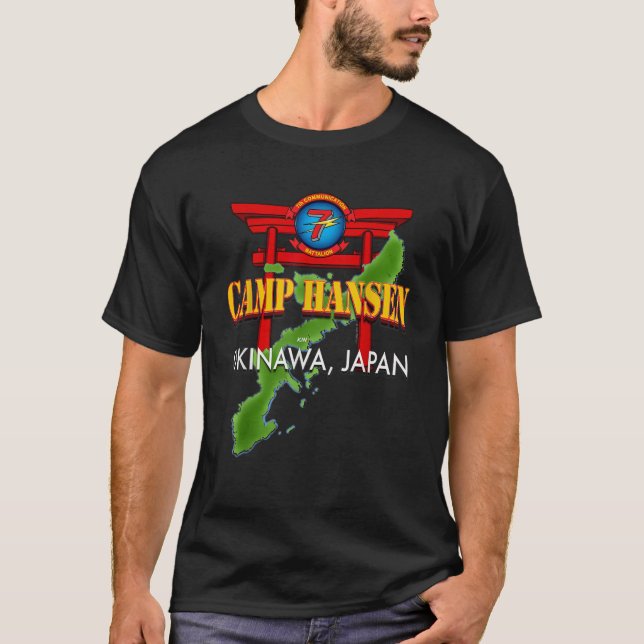 7. Kommunikation Battalion Camp Hansen Okinawa Ja T-Shirt (Vorderseite)