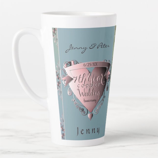 7. Kupferherz-Emblem Latte-Tasse Milchtasse (Links)