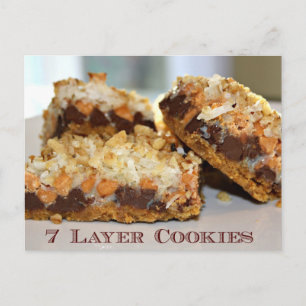 7 Layer Cookies Rezeptkarte Postkarte