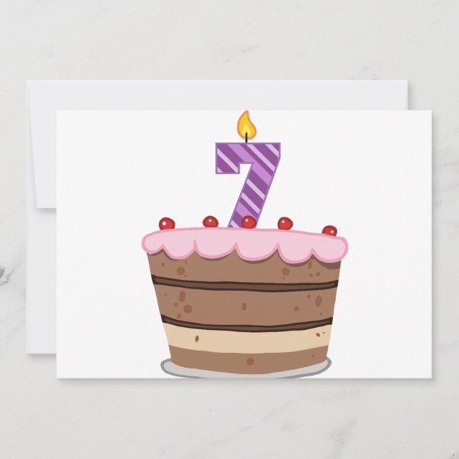 7. Lebensjahr am Geburtstag Karte (Vorderseite)