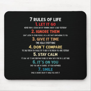 7 Lebensregeln Motivierend Zitate für Männer, Frau Mousepad