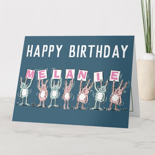 7 Letter Name Happy Birthday Card Karte (Vorderseite)
