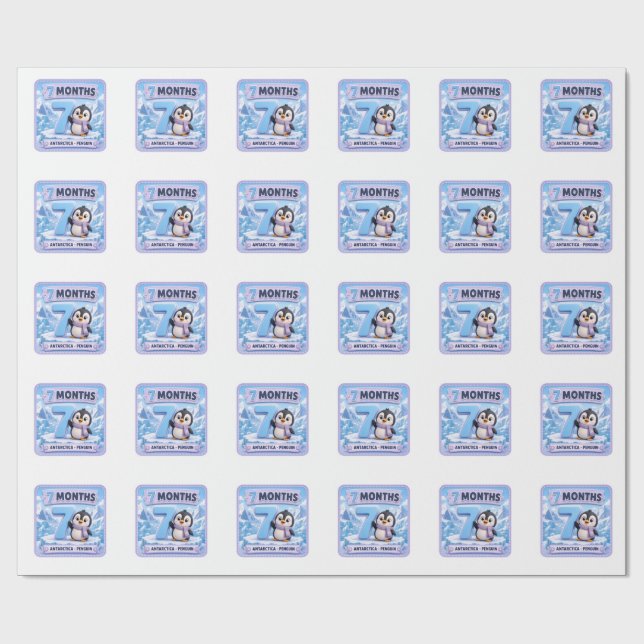 7 Monate Baby Meilenstein Explorer Geschenkpapier (Flach)