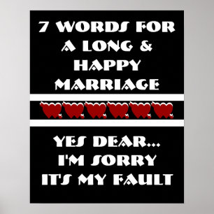7 Mots Pour Un Long Et Heureux Mariage - Affiche